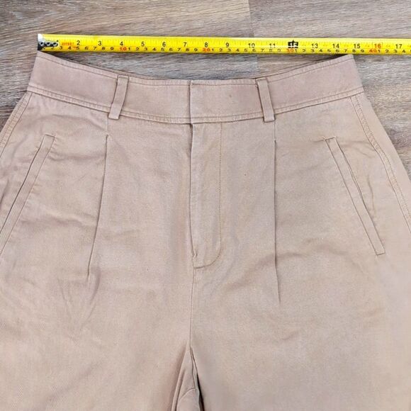 Everlane The Way-High Drape Wide Leg Pleated Khaki Trousers Size 8 Short - Picture 5 of 10